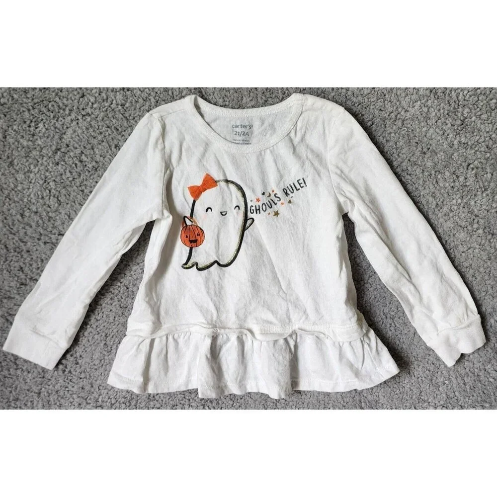 Carters Toddler Girls 2 Piece Outfit Set Ruffle Top/Leggings 